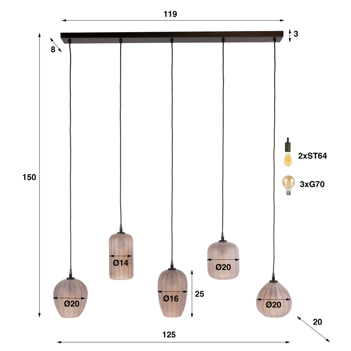 Hanglamp Altura 5L - foto 6