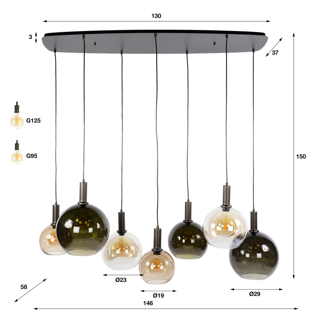 Hanglamp Moka 4+3L - foto 5