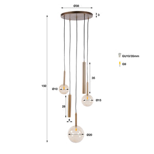 Hanglamp Lustra getrapt 5L