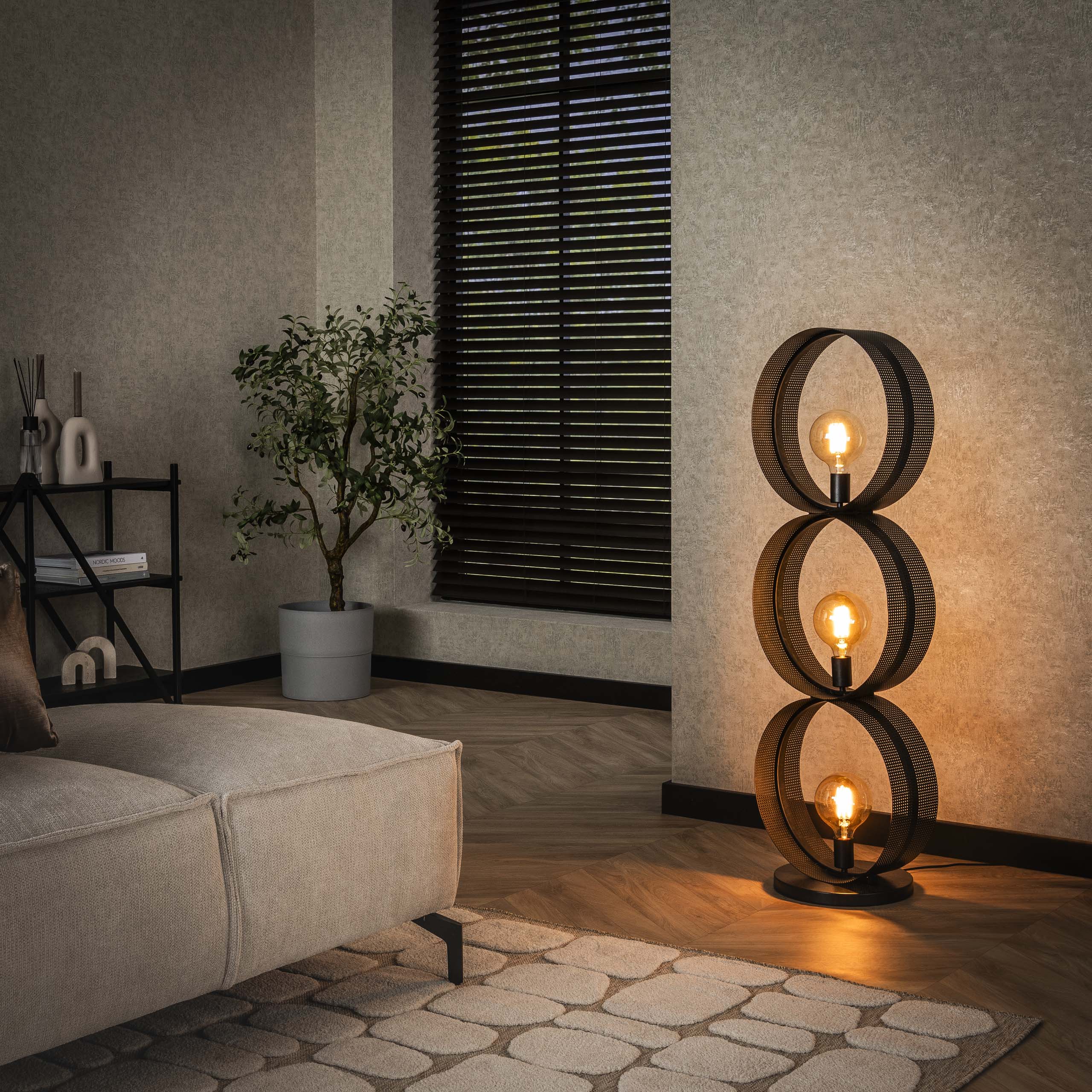 Vloerlamp Ring mesh 3L
