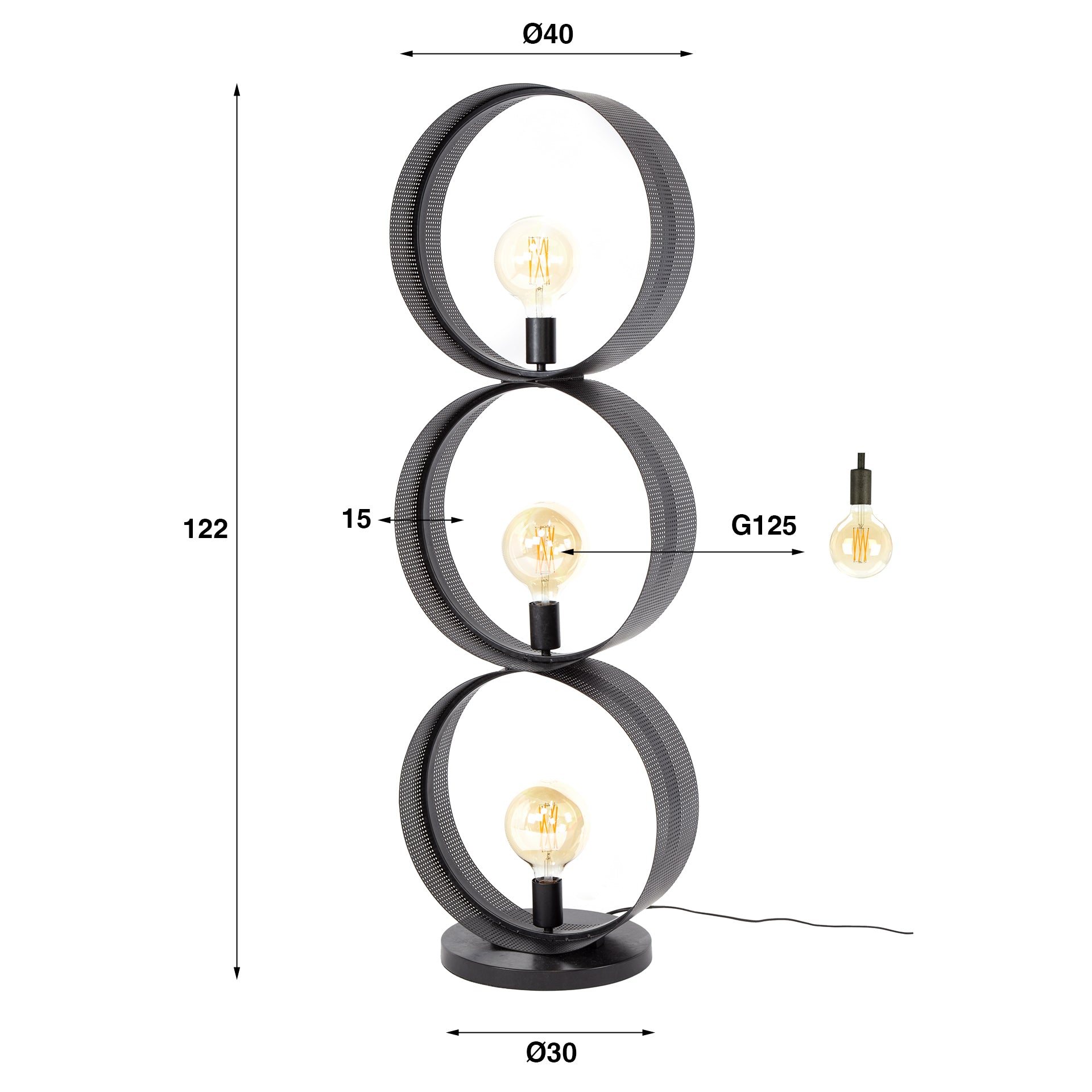 Vloerlamp Ring mesh 3L