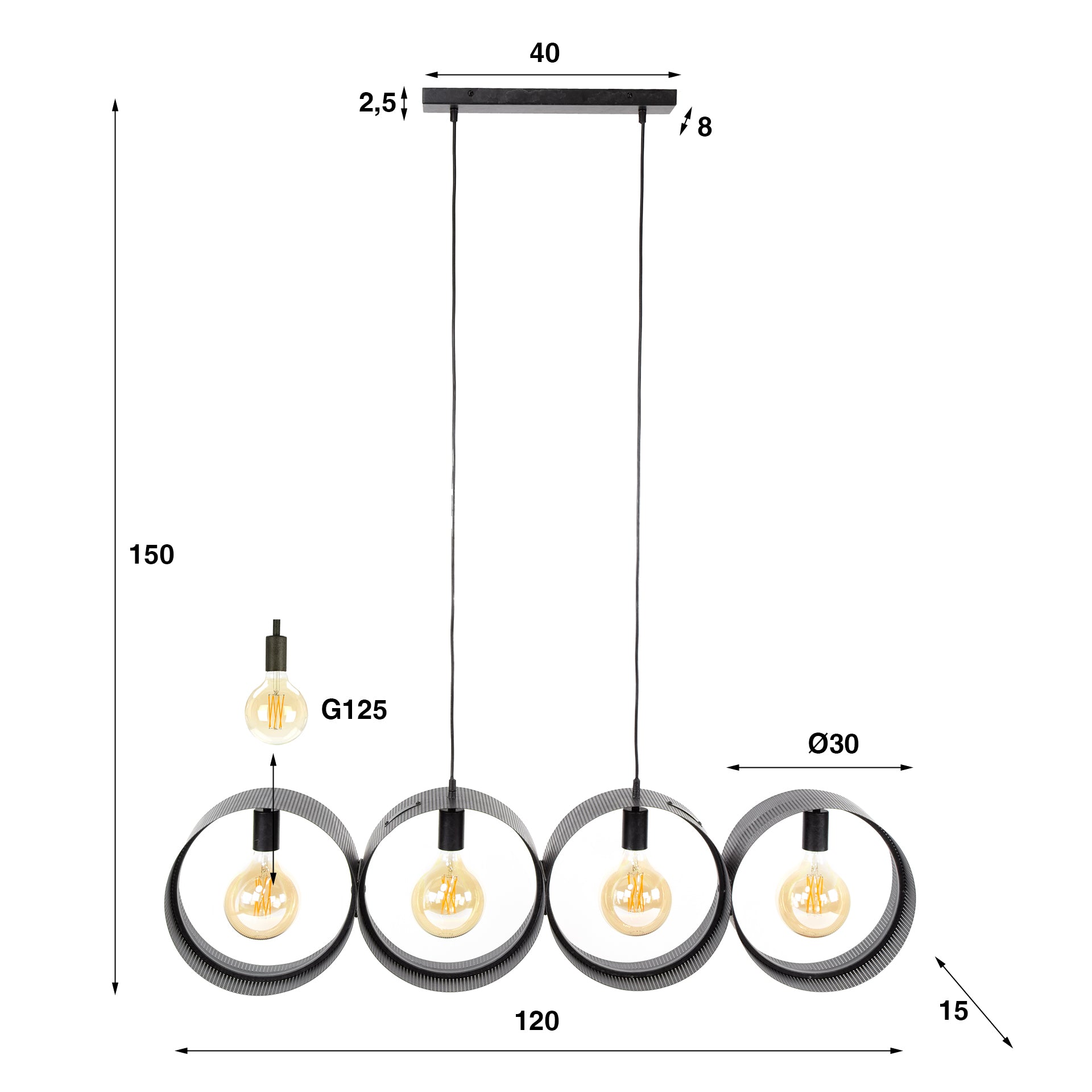 Hanglamp Ring mesh 4L