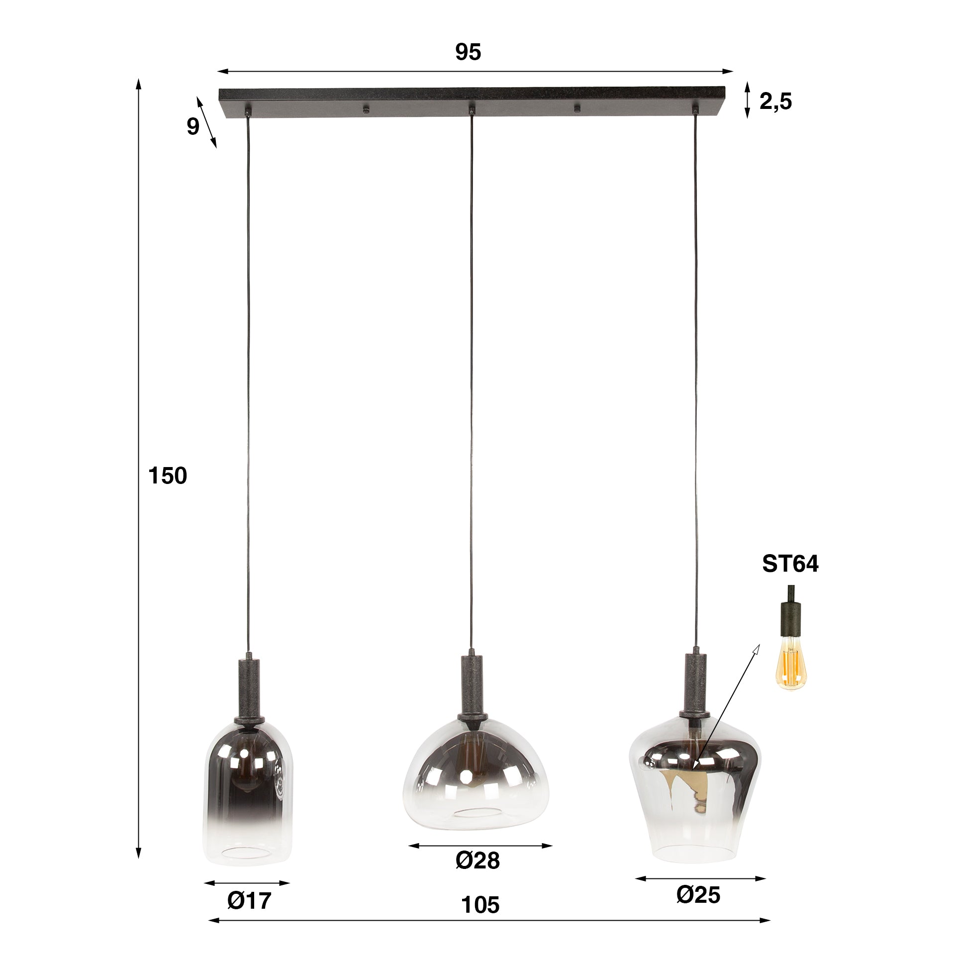 Hanglamp Zenith 3L