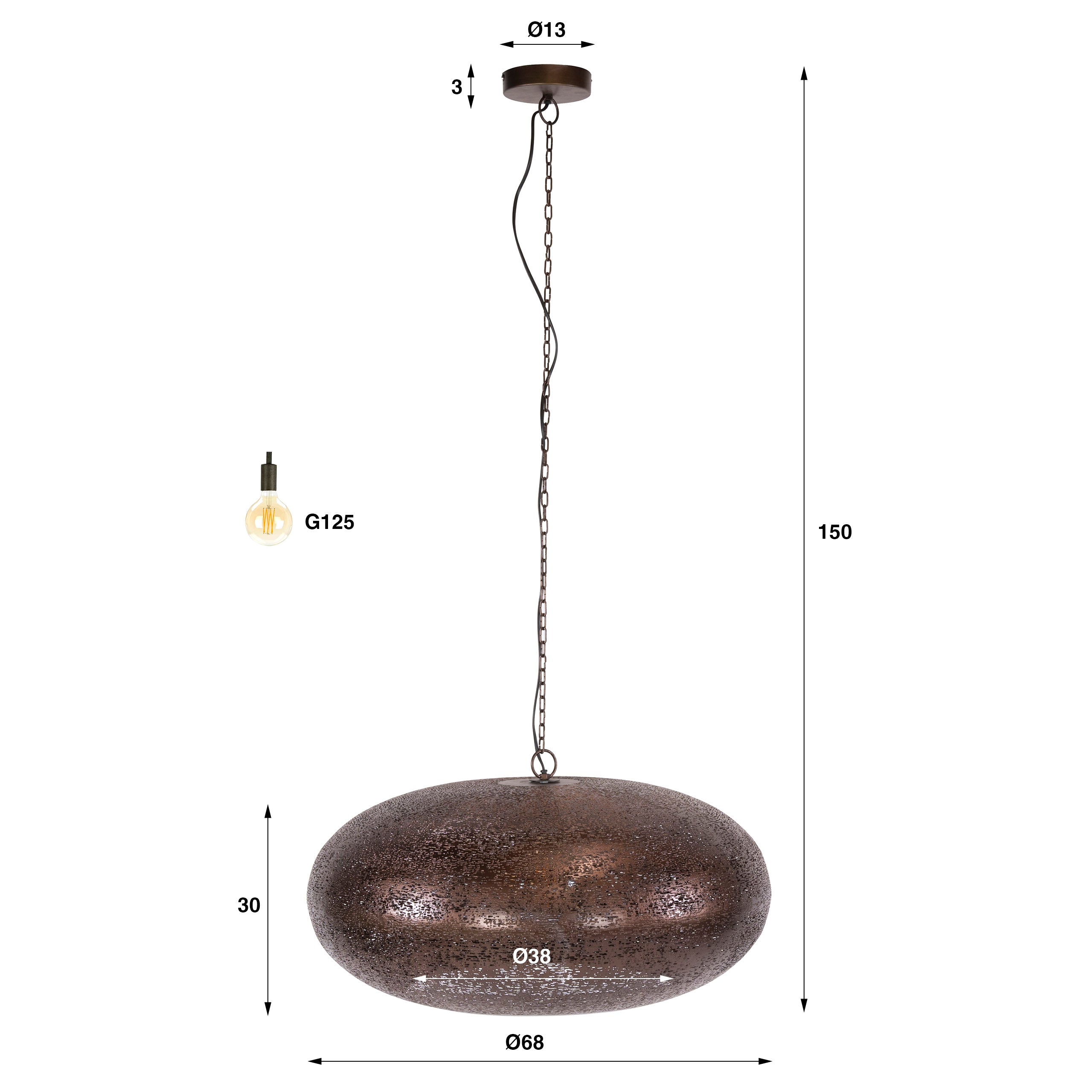 Hanglamp Cielo 1L Ø68