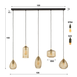 Hanglamp Stripe Horizontal 5L