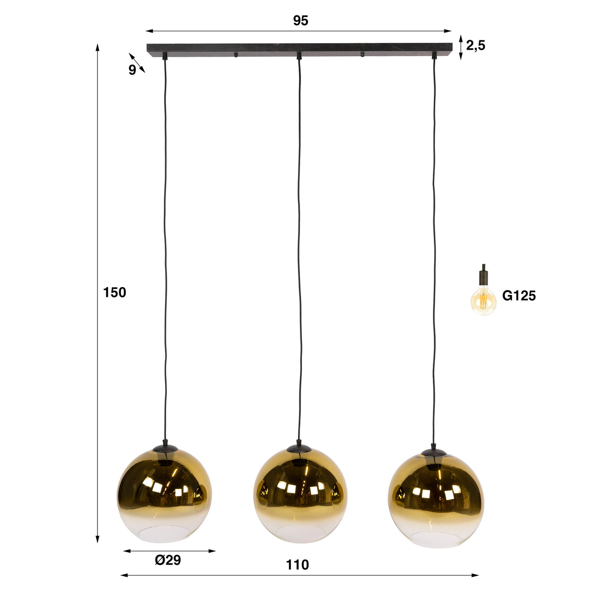 Hanglamp Bubble Shaded 3L