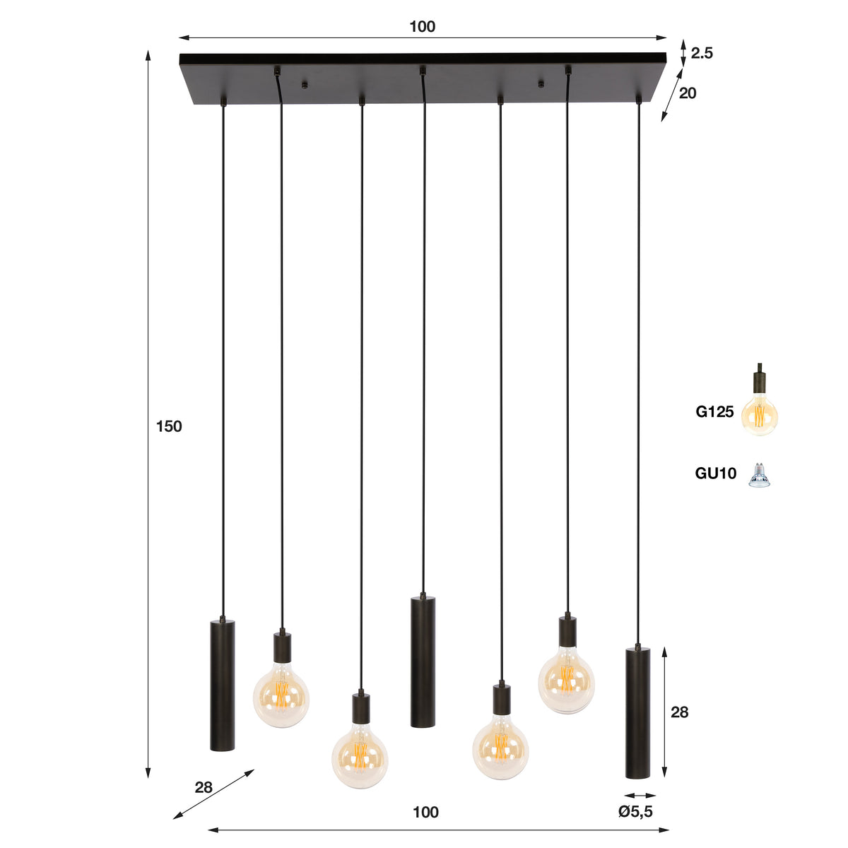 Hanglamp Senso 4+3L - foto 12