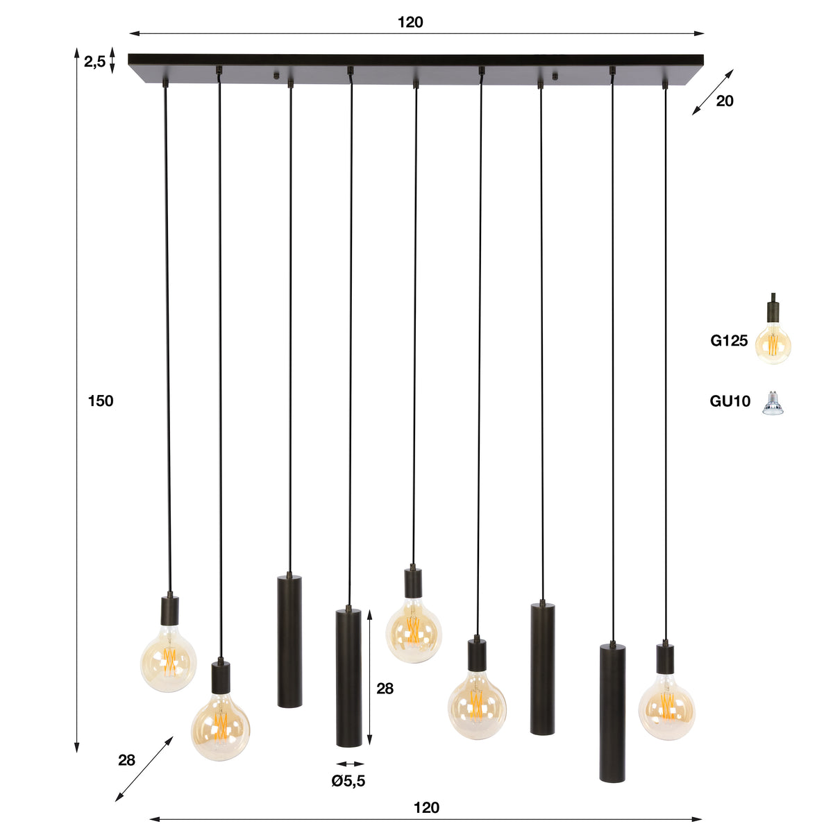 Hanglamp Senso 5+4L - foto 12