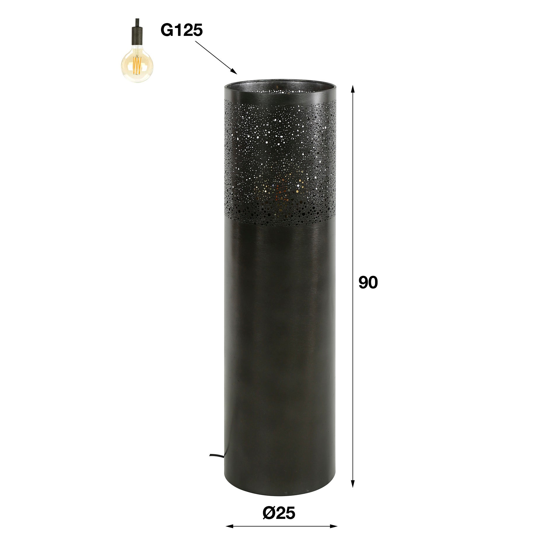 Vloerlamp Cylinder Glow 1L 90