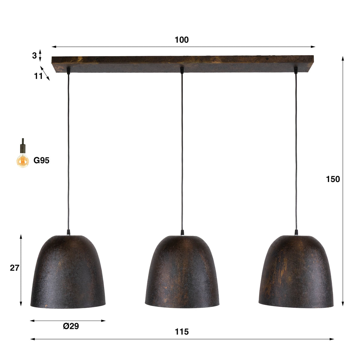 Hanglamp Nova 3L