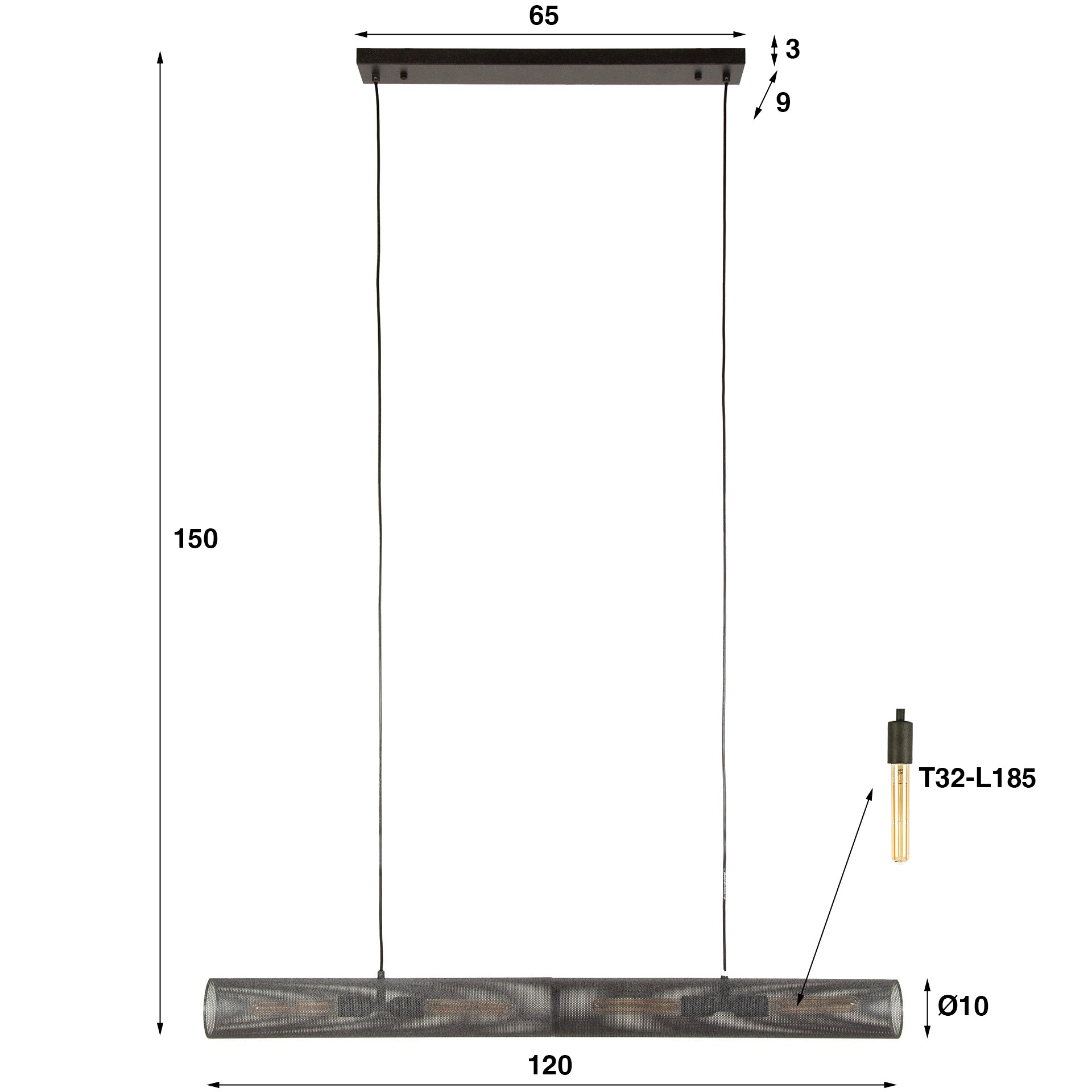 Hanglamp Tube Mesh 4L 120