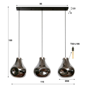 Hanglamp Dent Glass 3L - foto 6