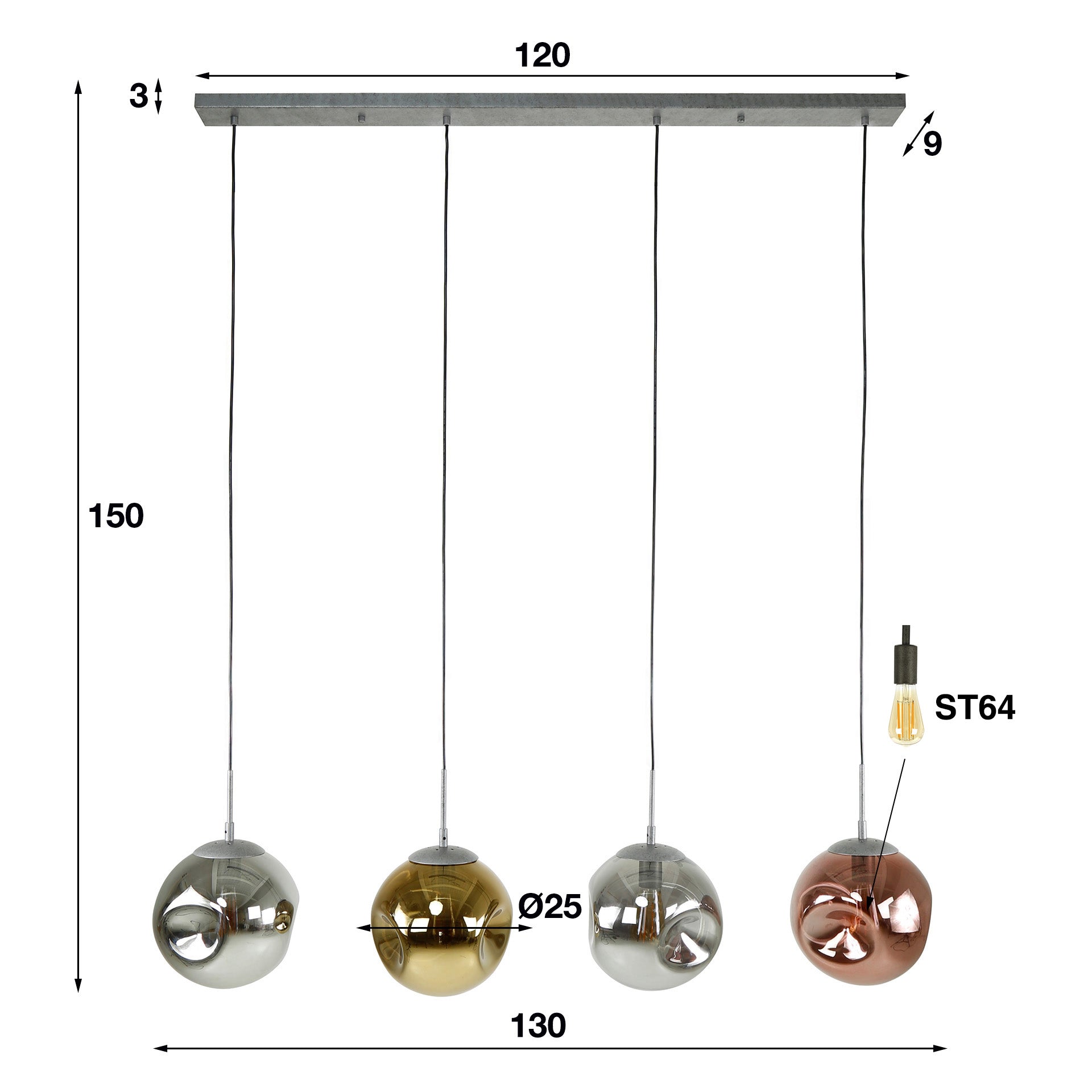 Hanglamp Stellar 4L