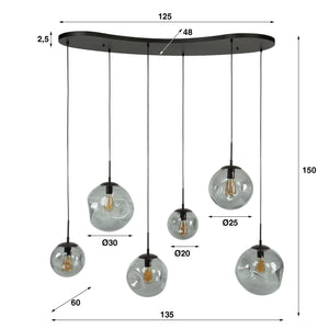 Hanglamp Stellar Black 6L