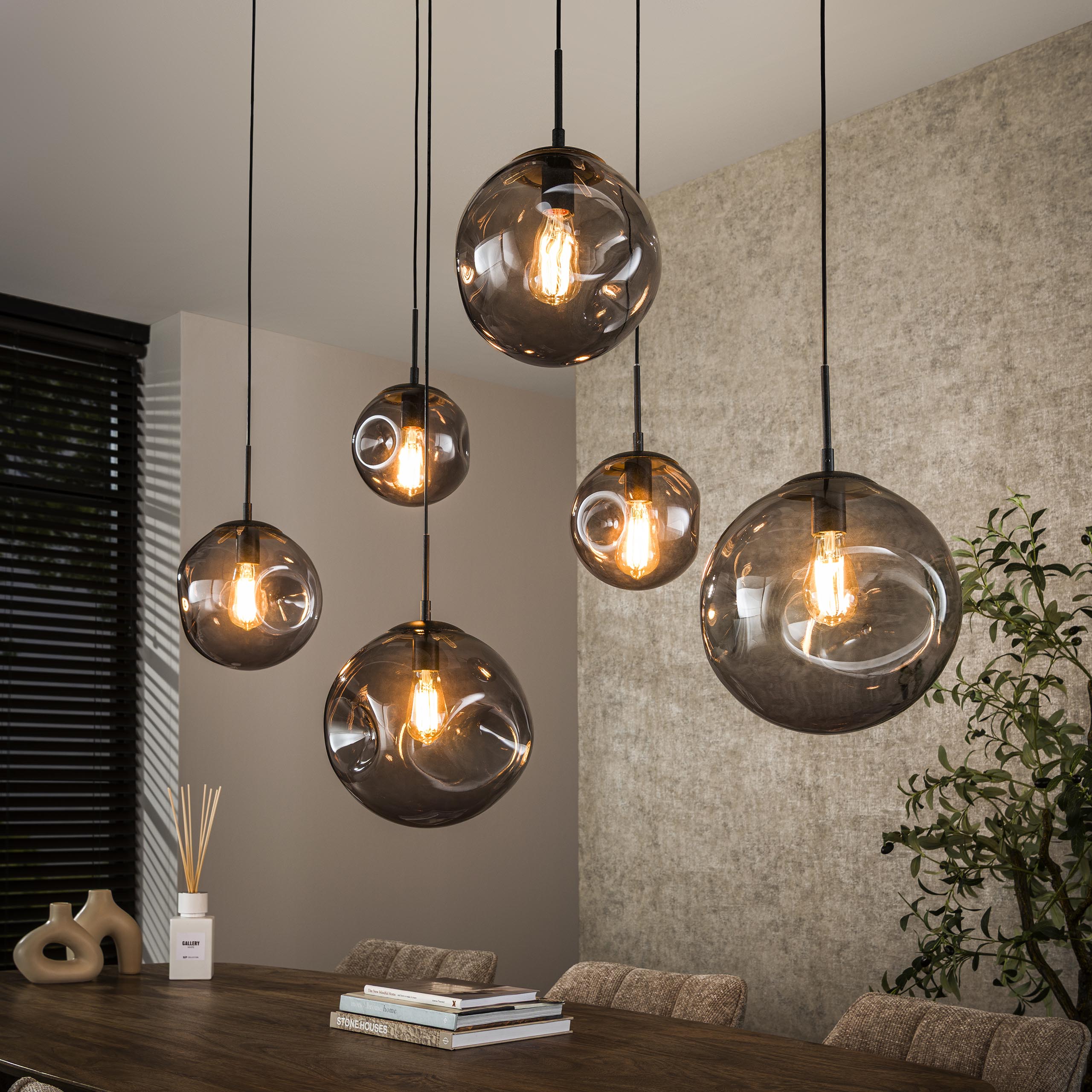 Hanglamp Stellar Black 6L