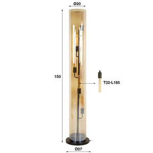 Vloerlamp Tube Glass 5L