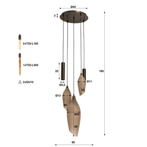 Hanglamp Cocoon pendel getrapt 5L