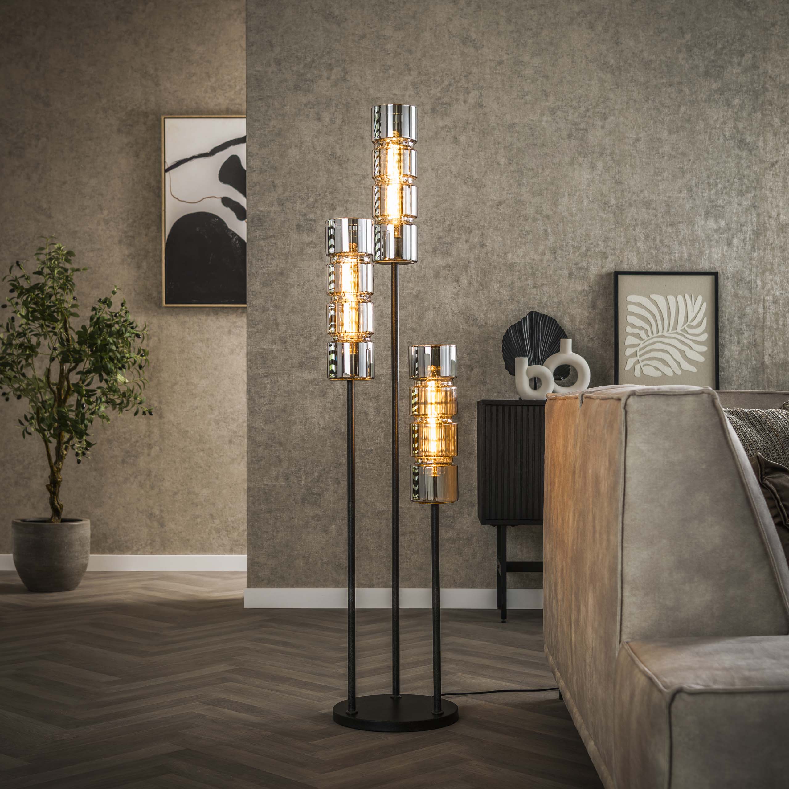 Vloerlamp Cylinder Glass 3L