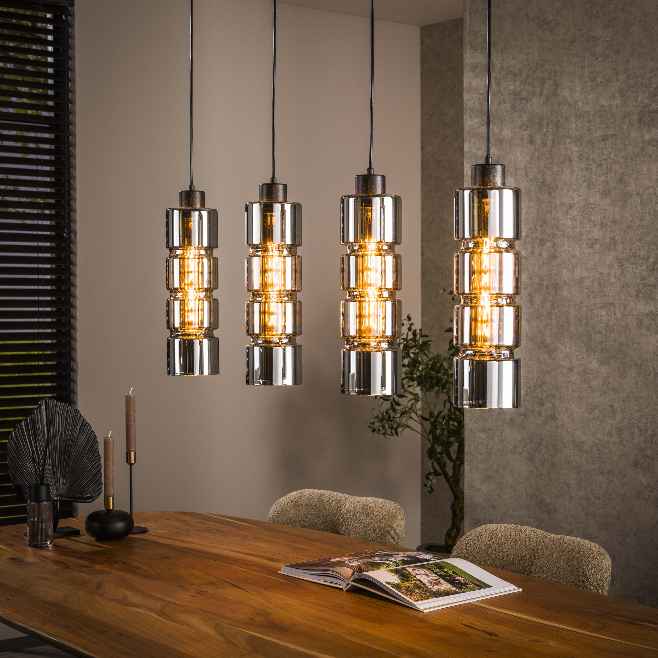 Hängeleuchte Zylinder Glas 4L