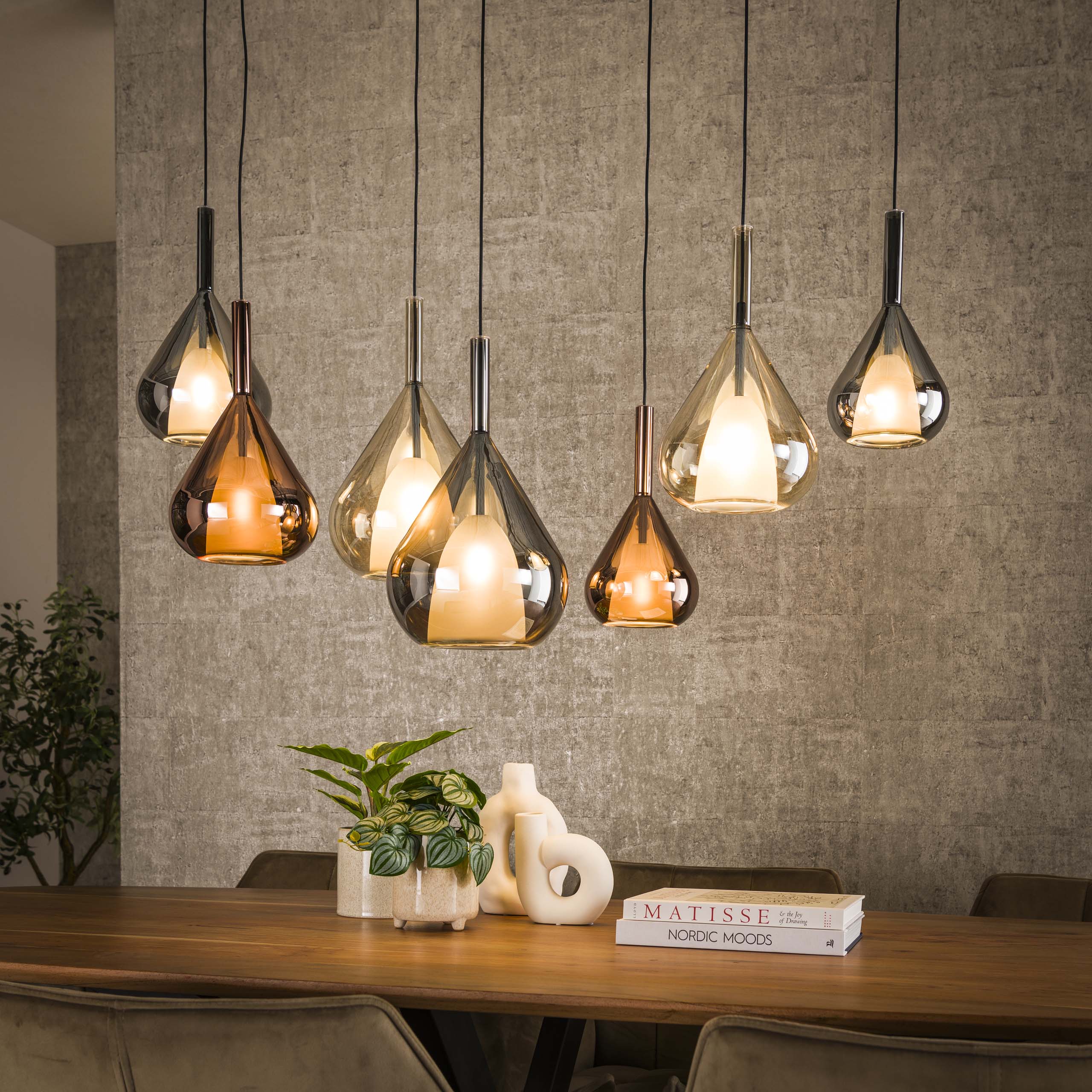 Pendant lamp Wings 4+3L