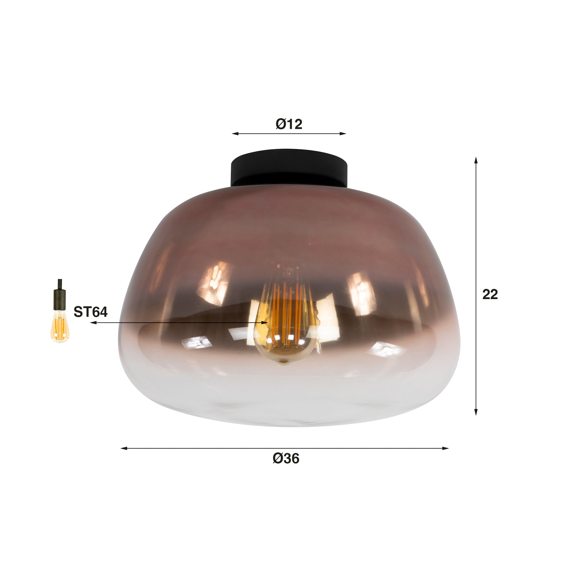 Plafondlamp Pulse Shaded 1L