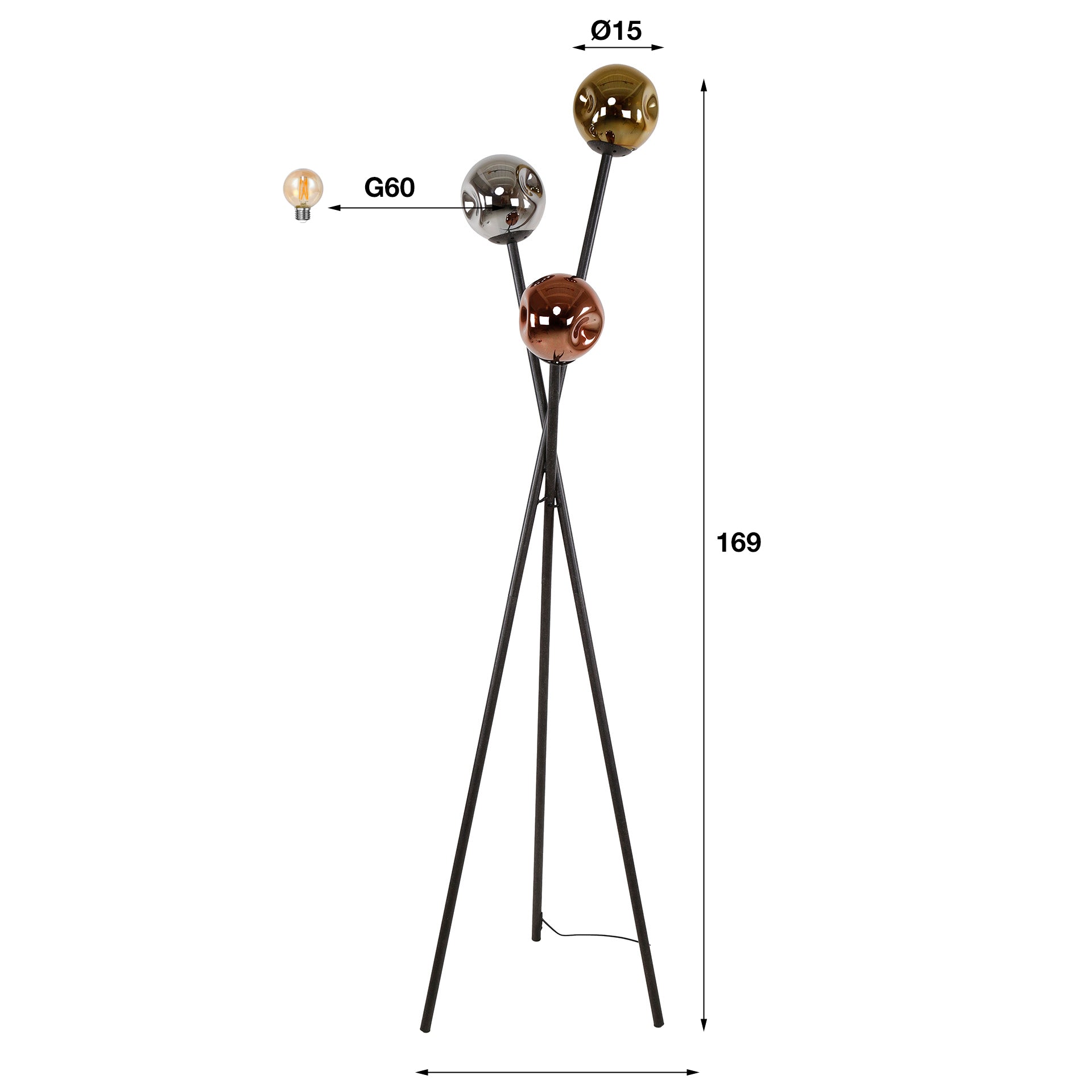 Vloerlamp Molecule 3L