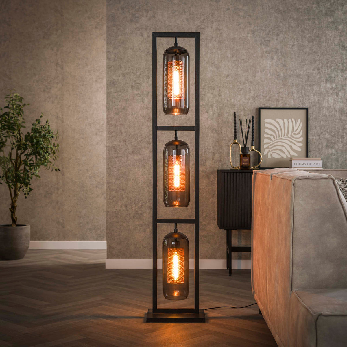 Vloerlamp Smoke Mesh 3L