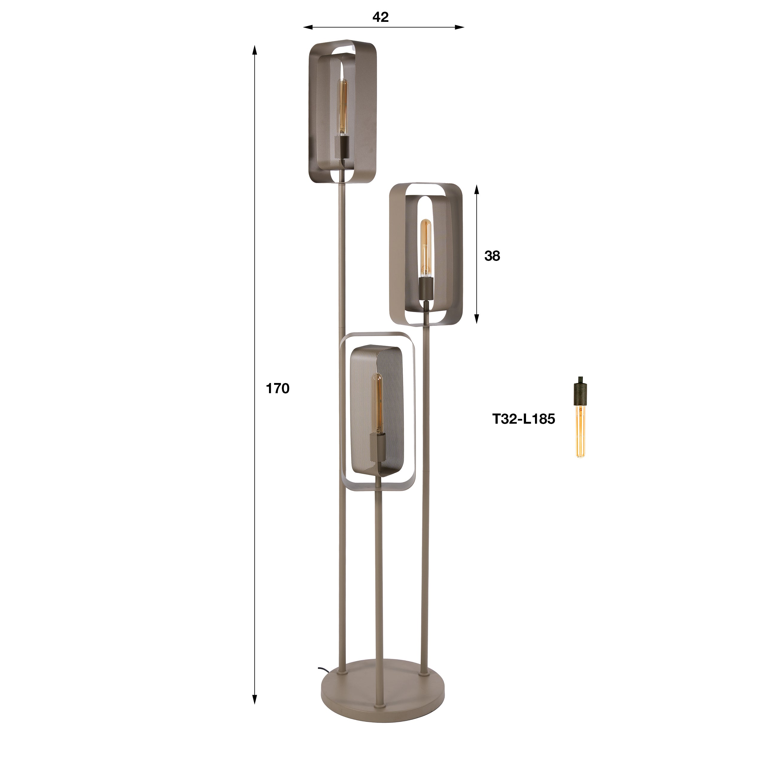 Vloerlamp Mesh Rotate 3L