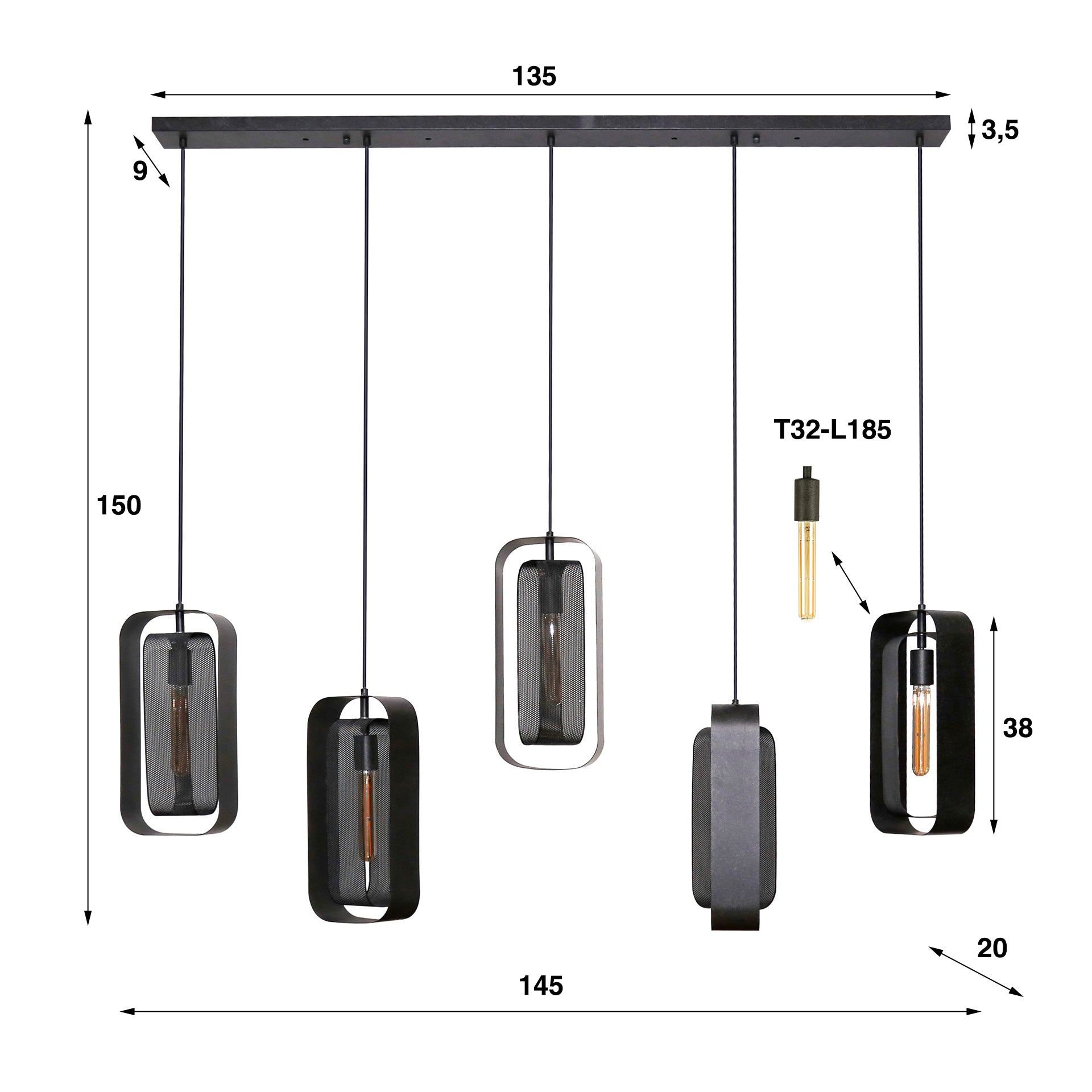 Hanglamp Mesh Rotate 5L