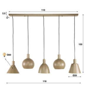 Hanglamp Metallo 5L