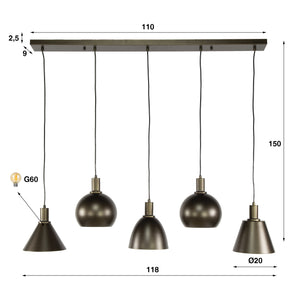 Hanglamp Metallo 5L