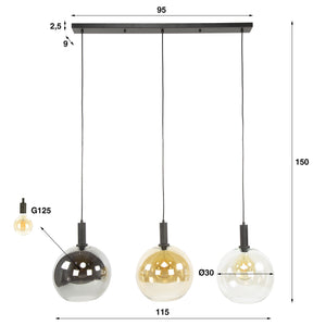 Hanglamp Sfera Tricolore 3L