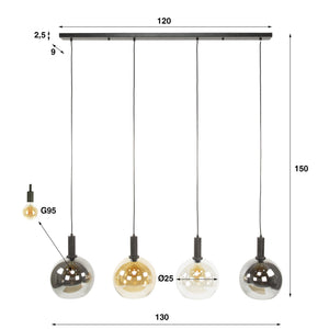 Hanglamp Sfera Tricolore 4L