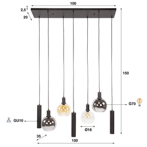 Hanglamp Sfera Tricolore 4+3L - foto 14