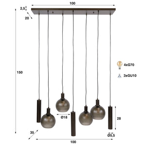 Hanglamp Sfera Tricolore 4+3L - foto 16