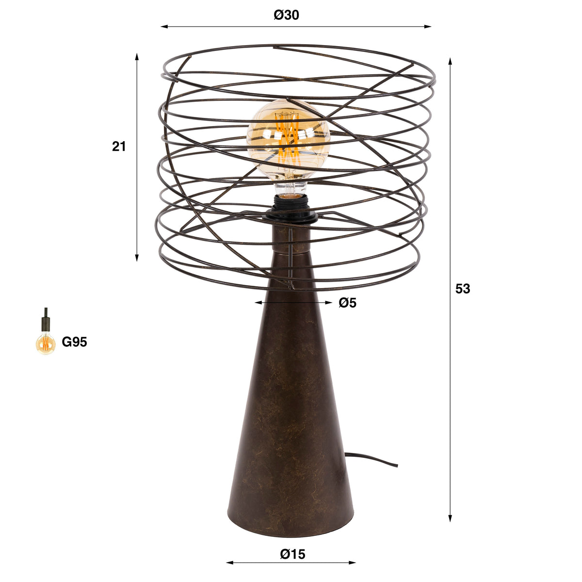 Tafellamp Curl 1L