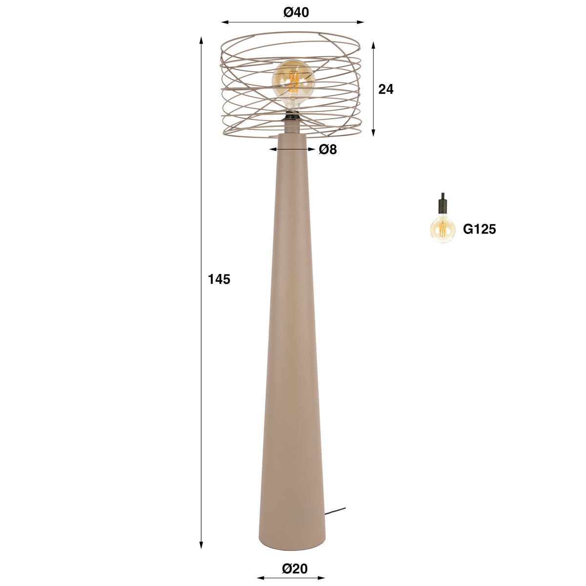 Vloerlamp Curl 1L