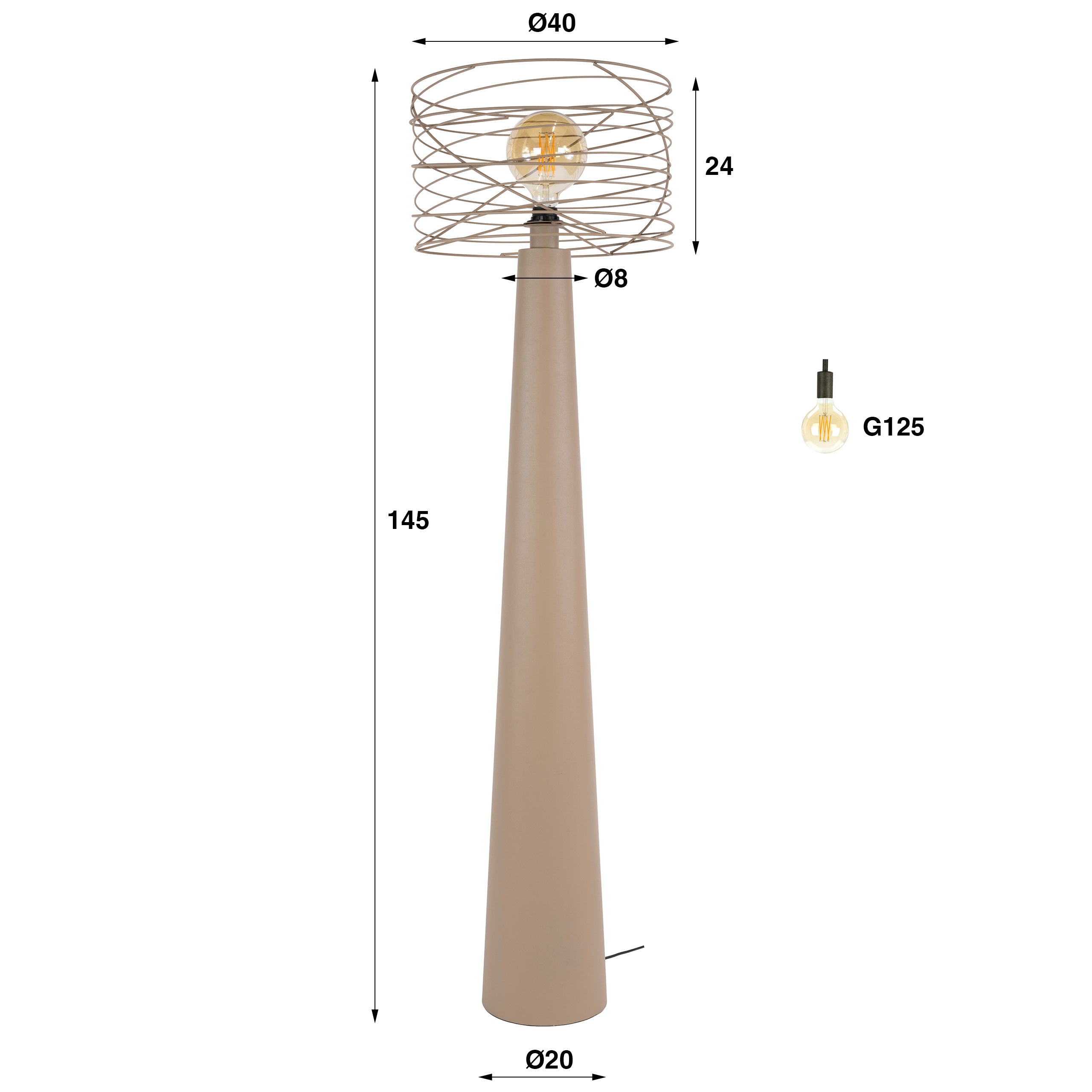 Vloerlamp Curl 1L