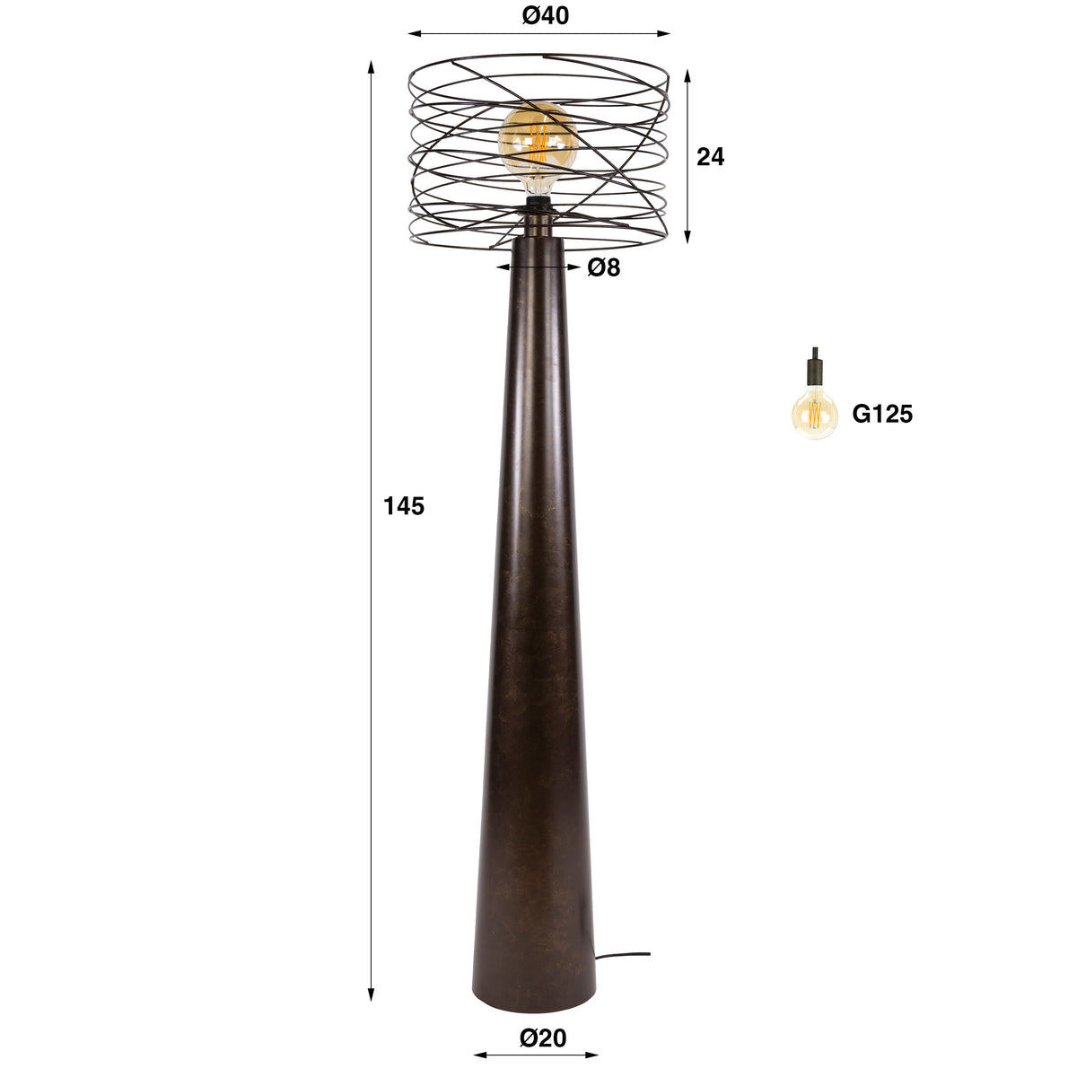 Vloerlamp Curl 1L