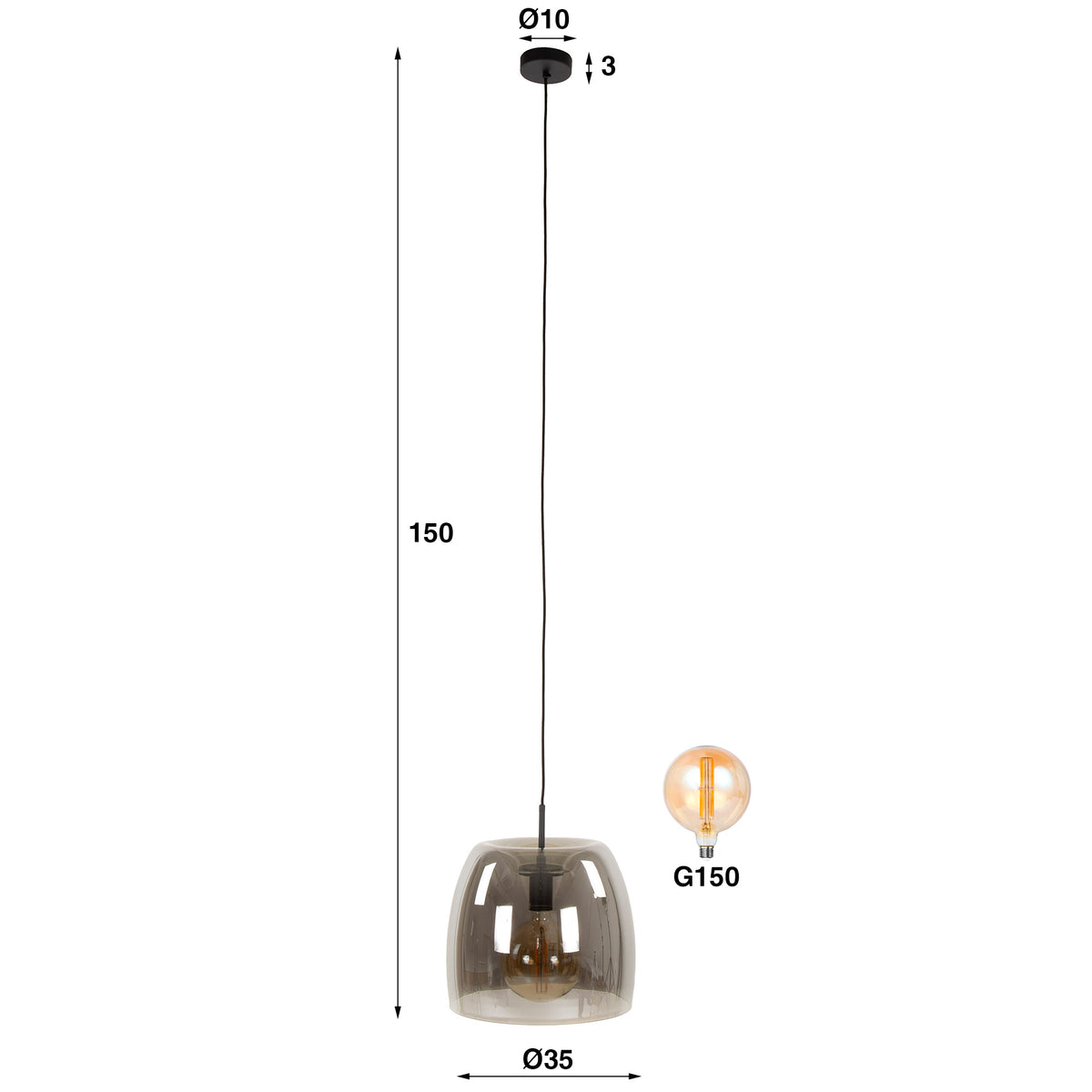 Pendant Lamp Drift Glass 1L