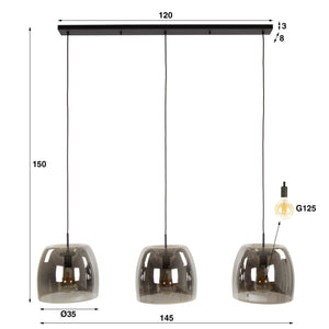 Hanglamp Drift Glass 3L