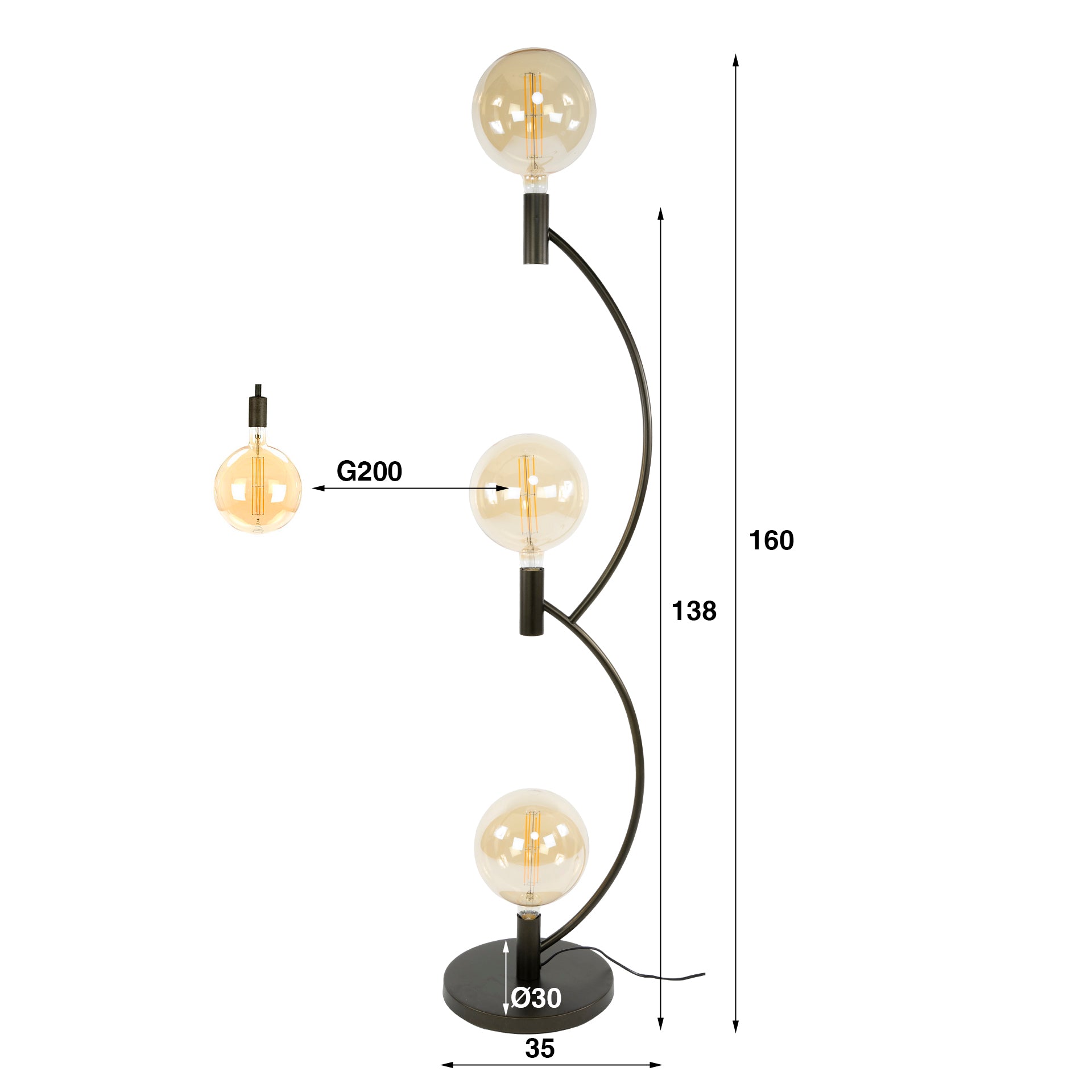 Vloerlamp Arcus 3L