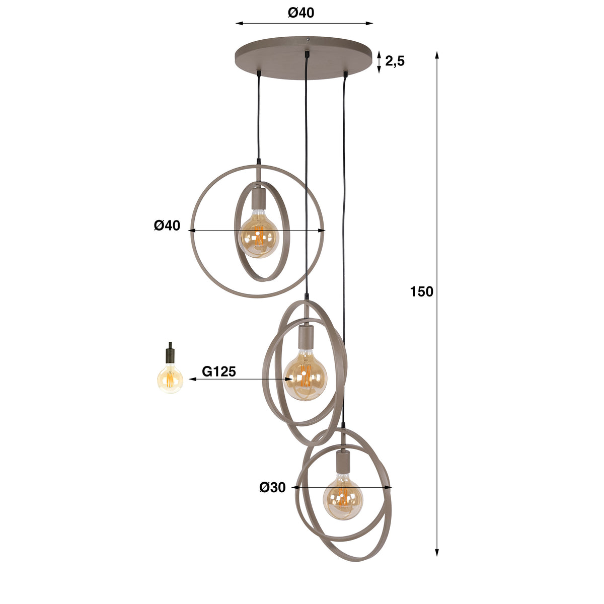 Hanglamp Turn Around getrapt 3L