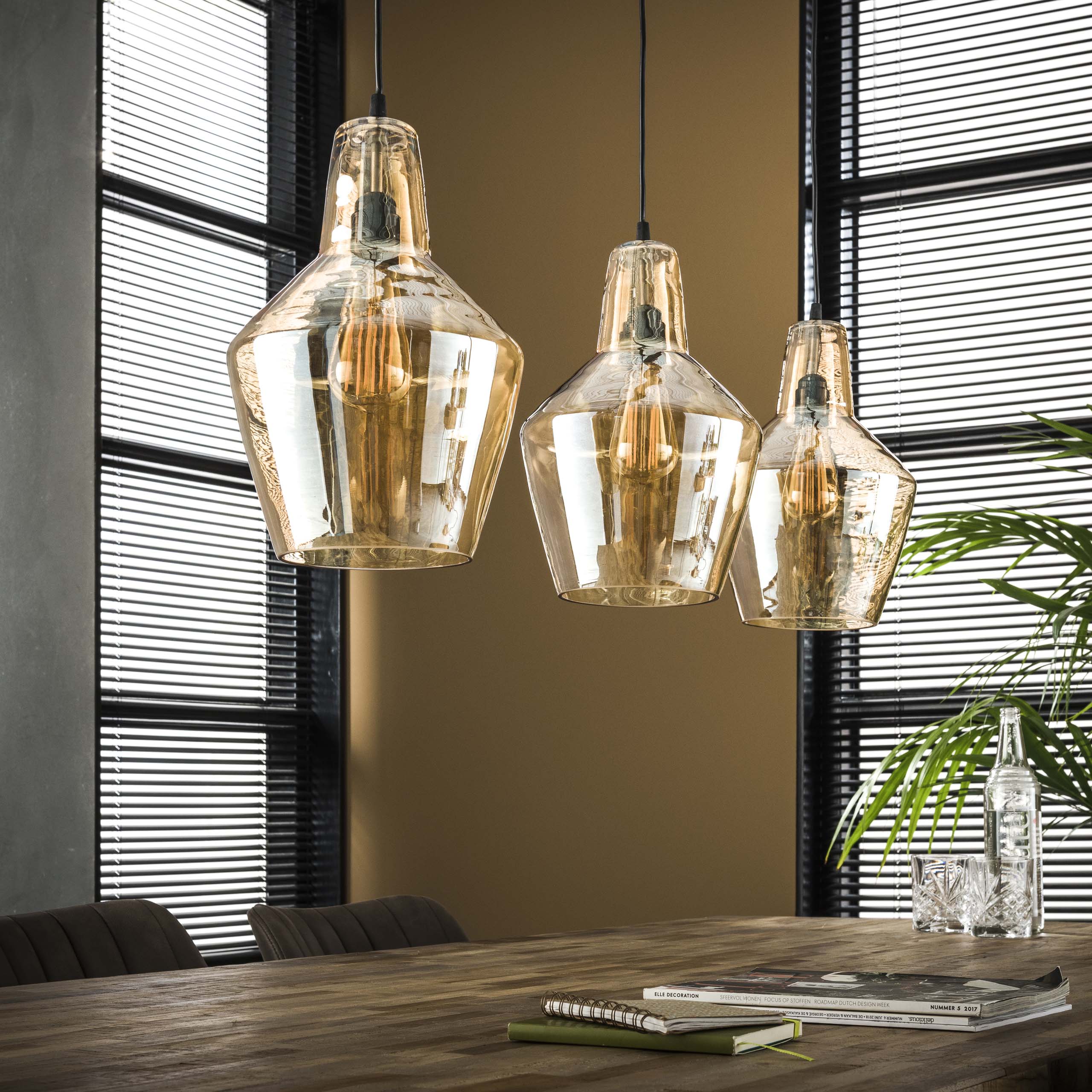 Hanglamp Glass Cone 3L