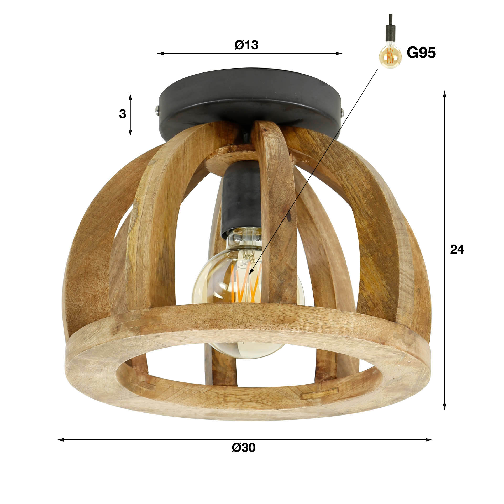 Plafondlamp Orba 1L