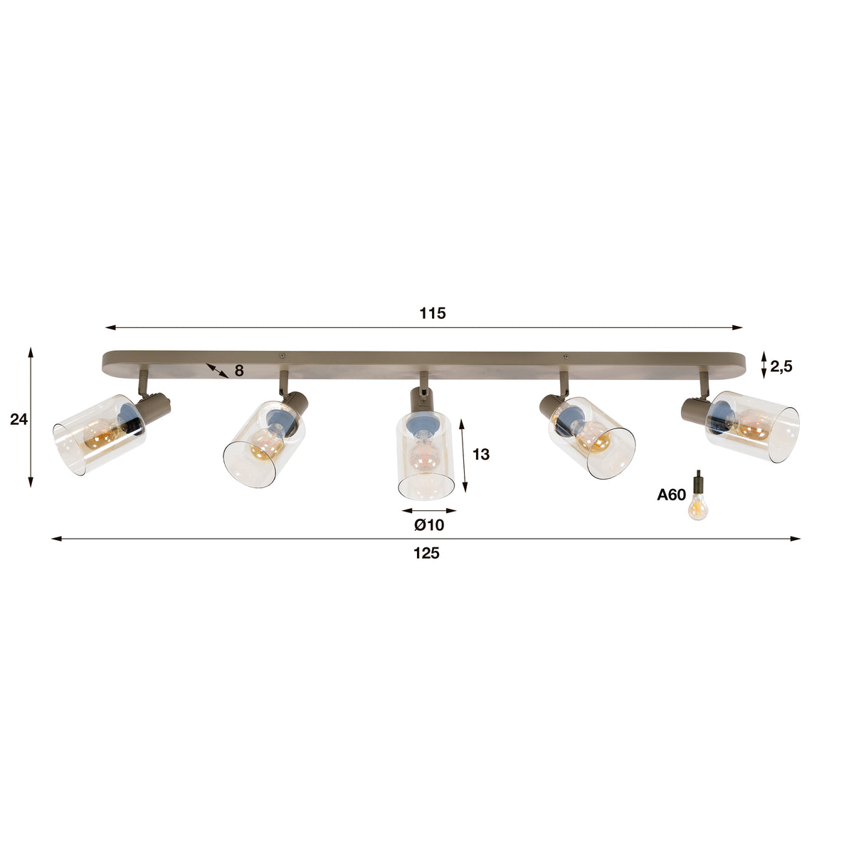 Plafondlamp Sepiora 5L