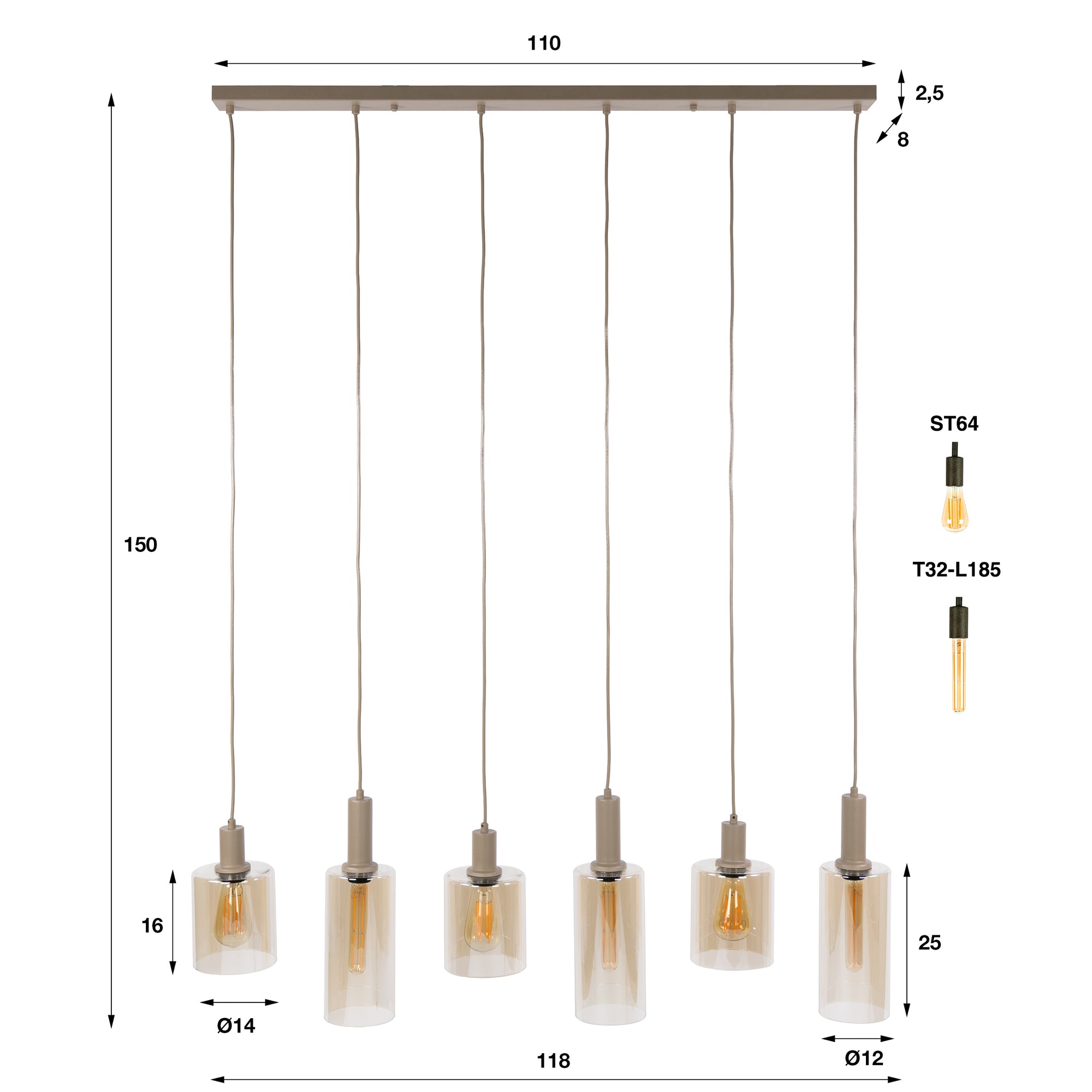 Hanglamp Sepiora 6L - foto 15