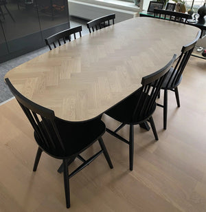 Visgraat eiken eettafel - Deens Recht - V Eiken - foto 8