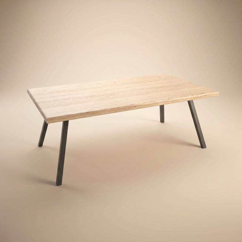 Eiken eettafel - Recht - A angled onderstel | Industrial Home