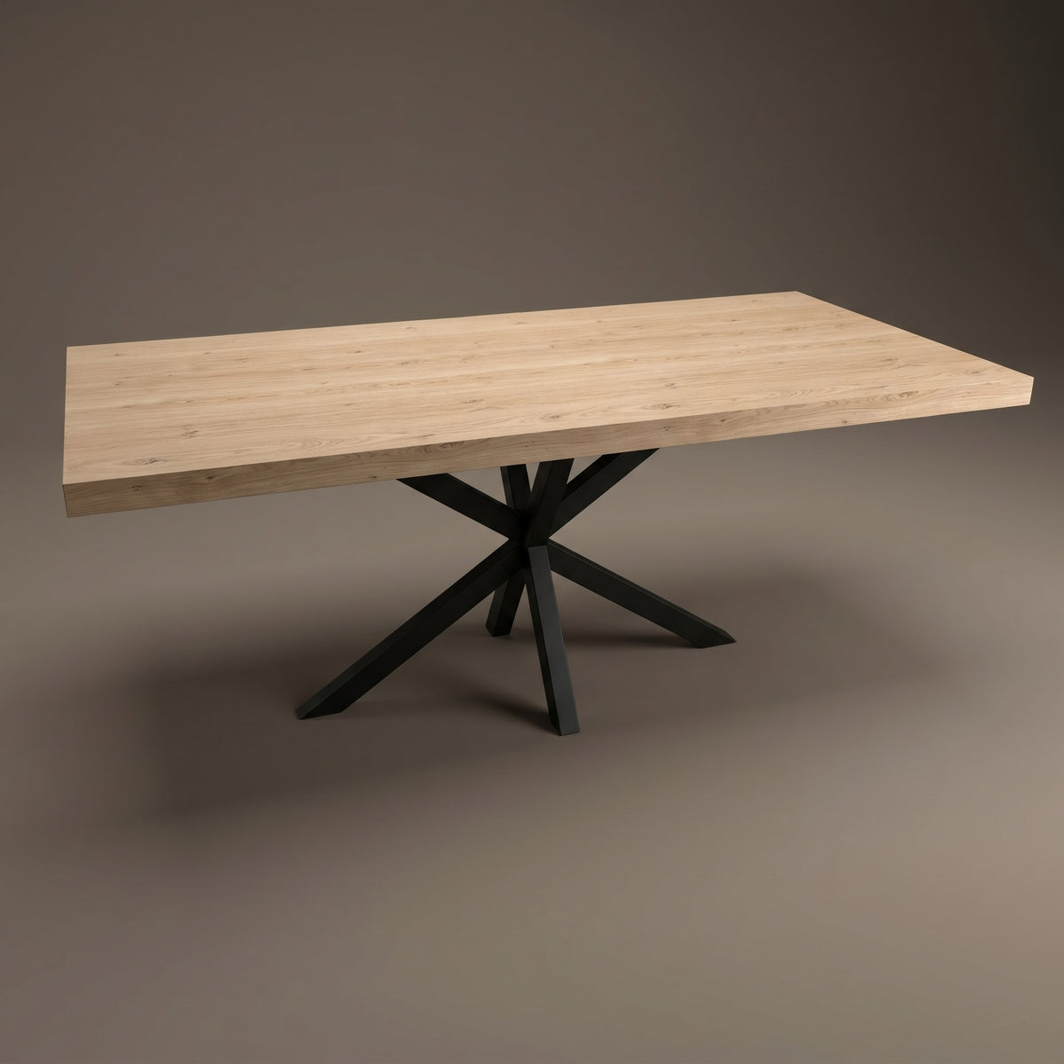 Eiken eettafel - Recht - Matrix onderstel | Industrial Home